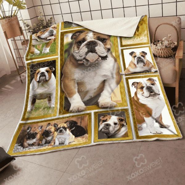 Bull Dog Sherpa Fleece Blanket