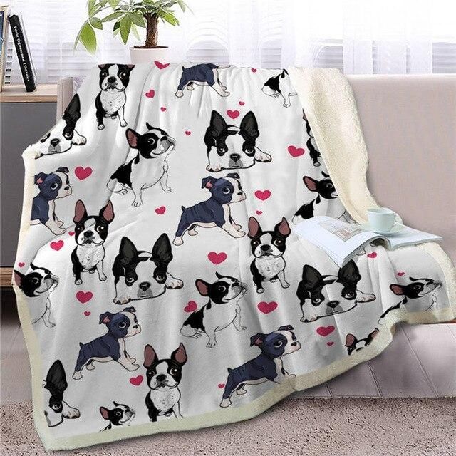 Bull Dog Sherpa Fleece Blanket