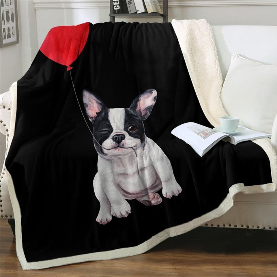 Bull Dog Sherpa Fleece Blanket