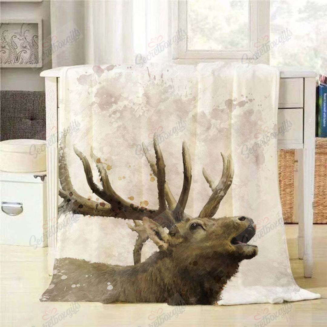 Bull Elk Fleece Blanket