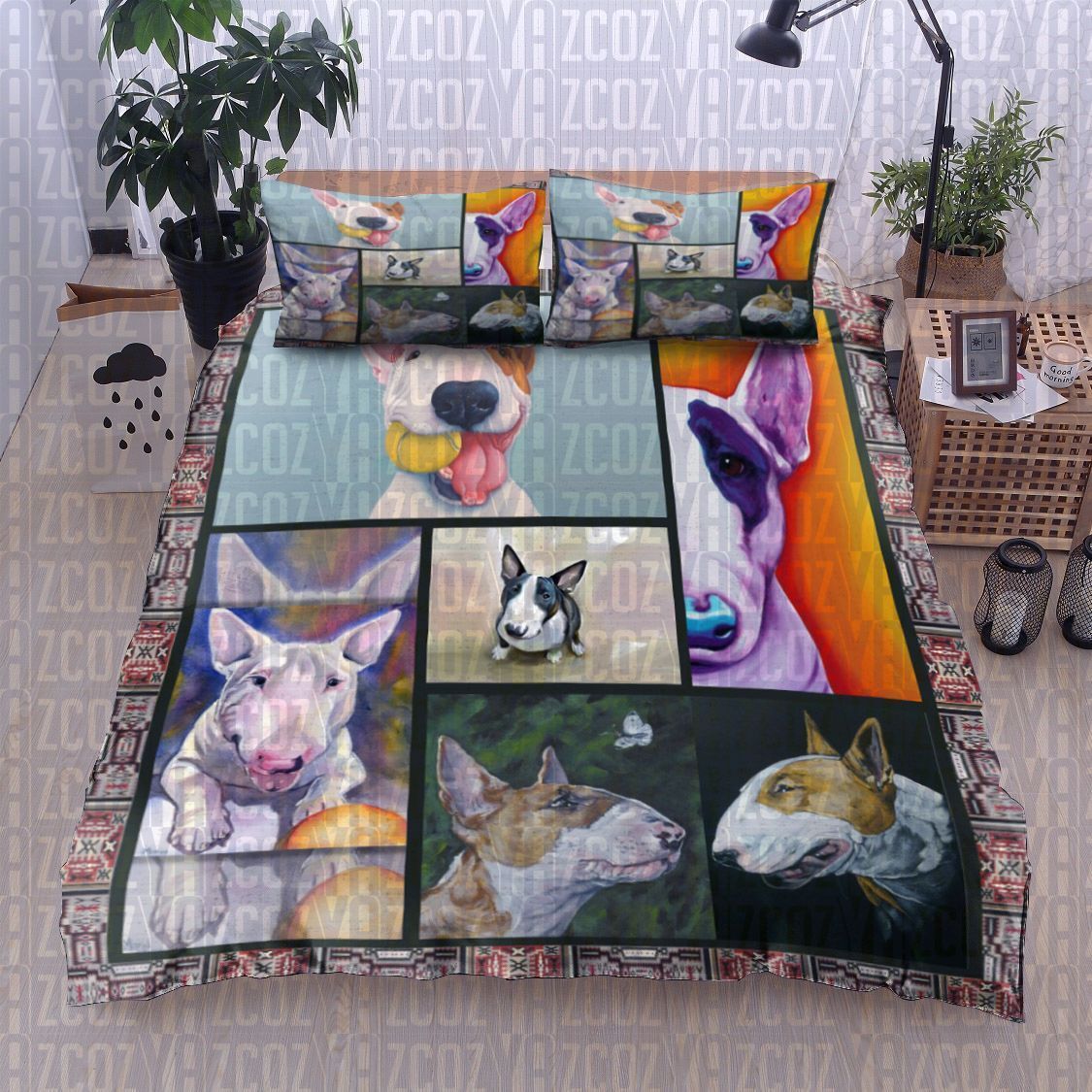 Bull Terrier Dog Bedding Set