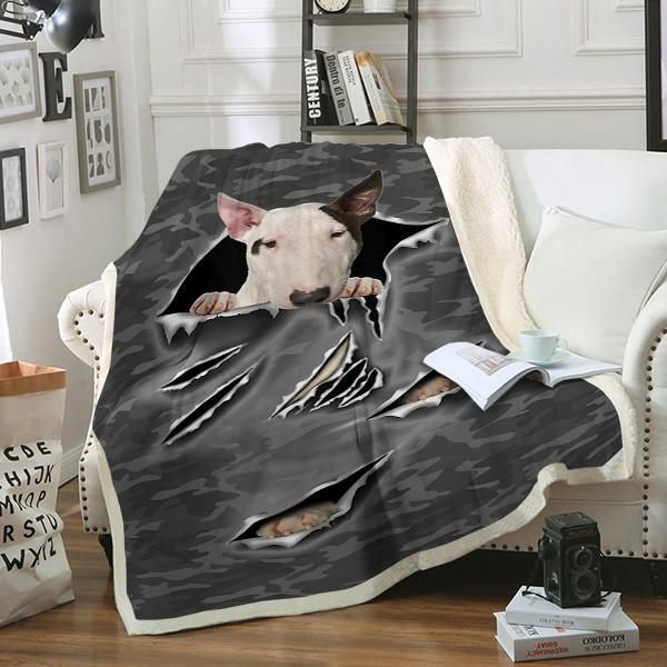 Bull Terrier Dog Sherpa Fleece Blanket