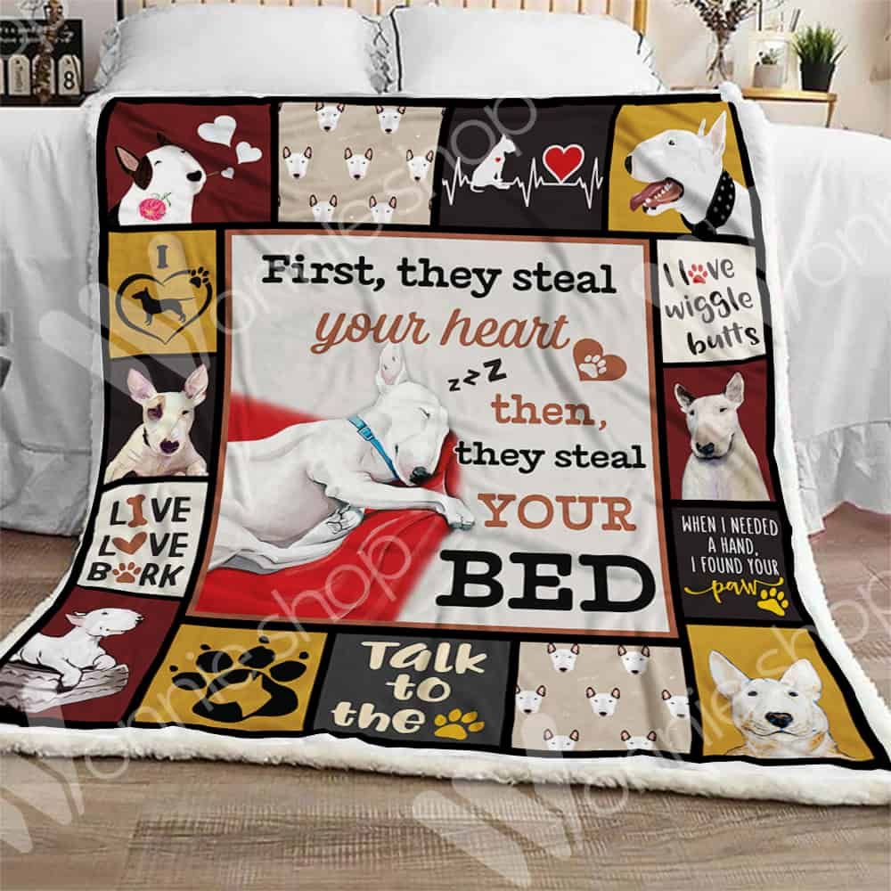 Bull Terrier Dog Sherpa Quilt Blanket DHC0102529TD
