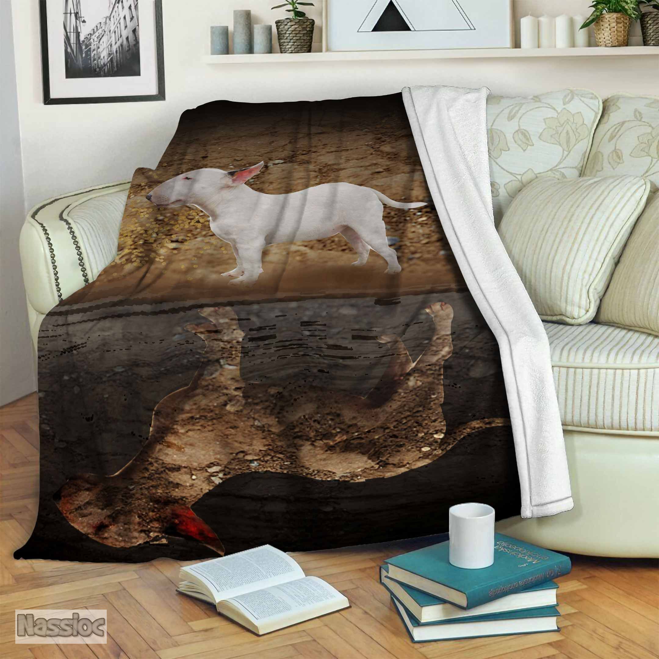 Bull Terrier Fleece Blanket