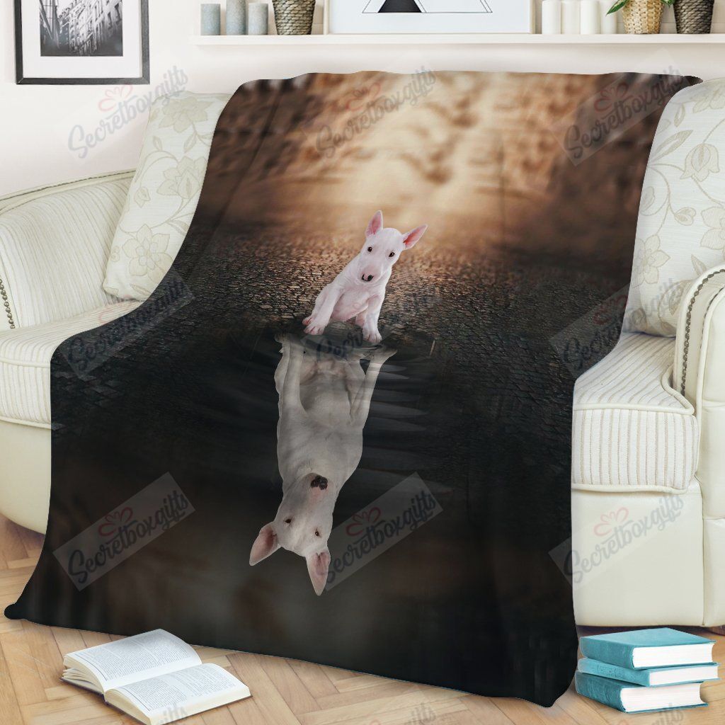 Bull Terrier Reflection Fleece Blanket