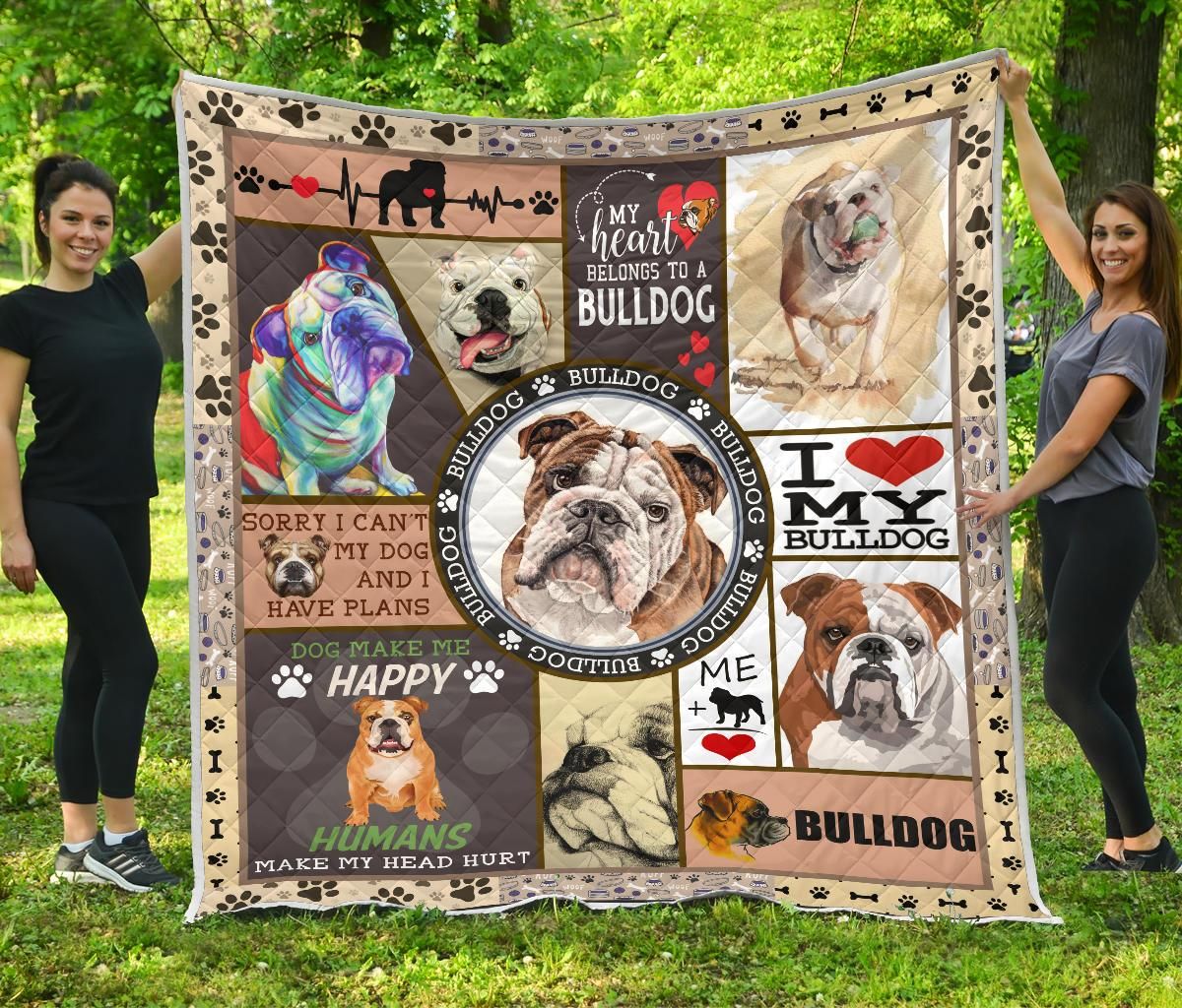 Bulldog 01 Bulldog 0410 Quilt Blanket DHC3112745TD