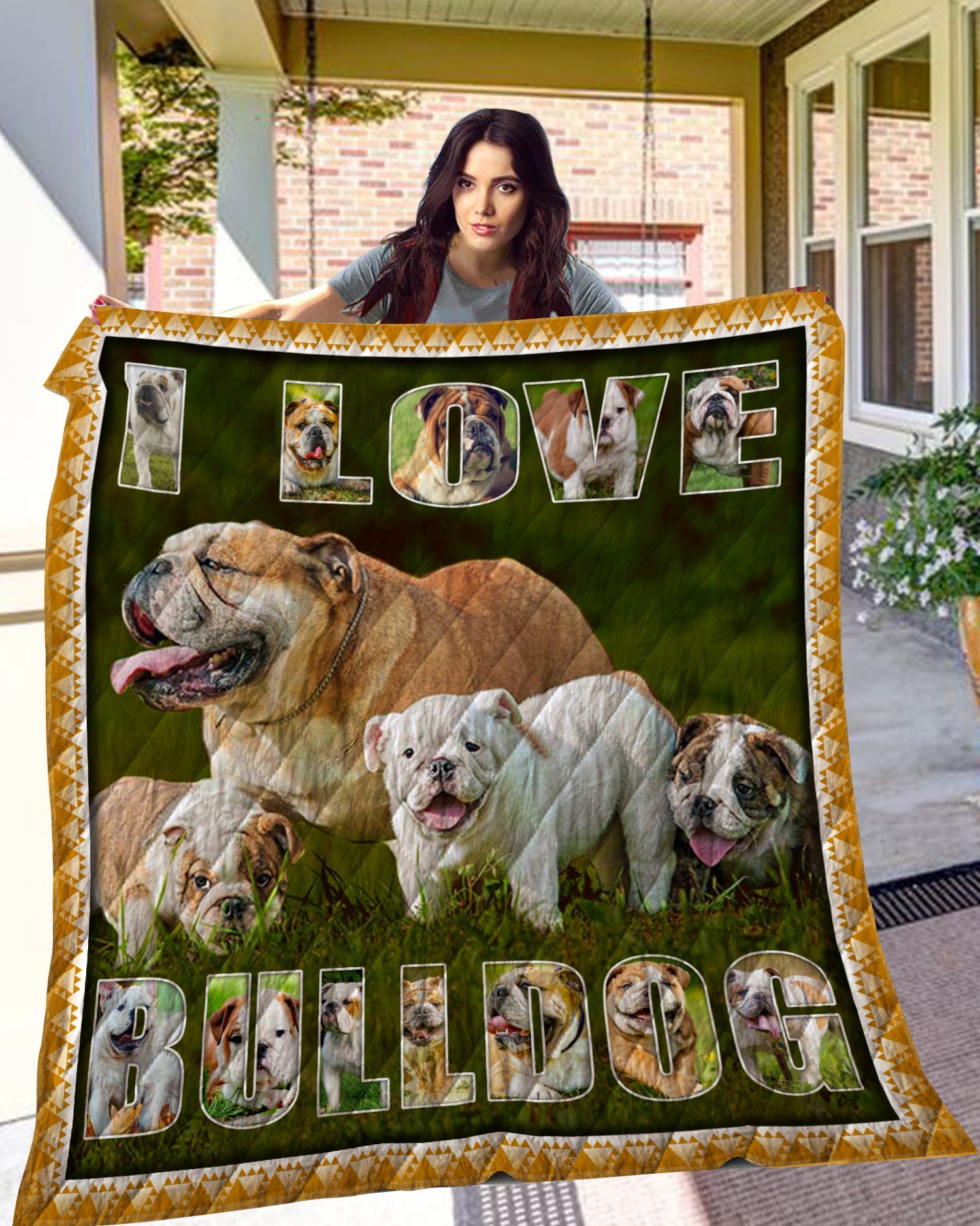 Bulldog Sherpa Fleece Blanket