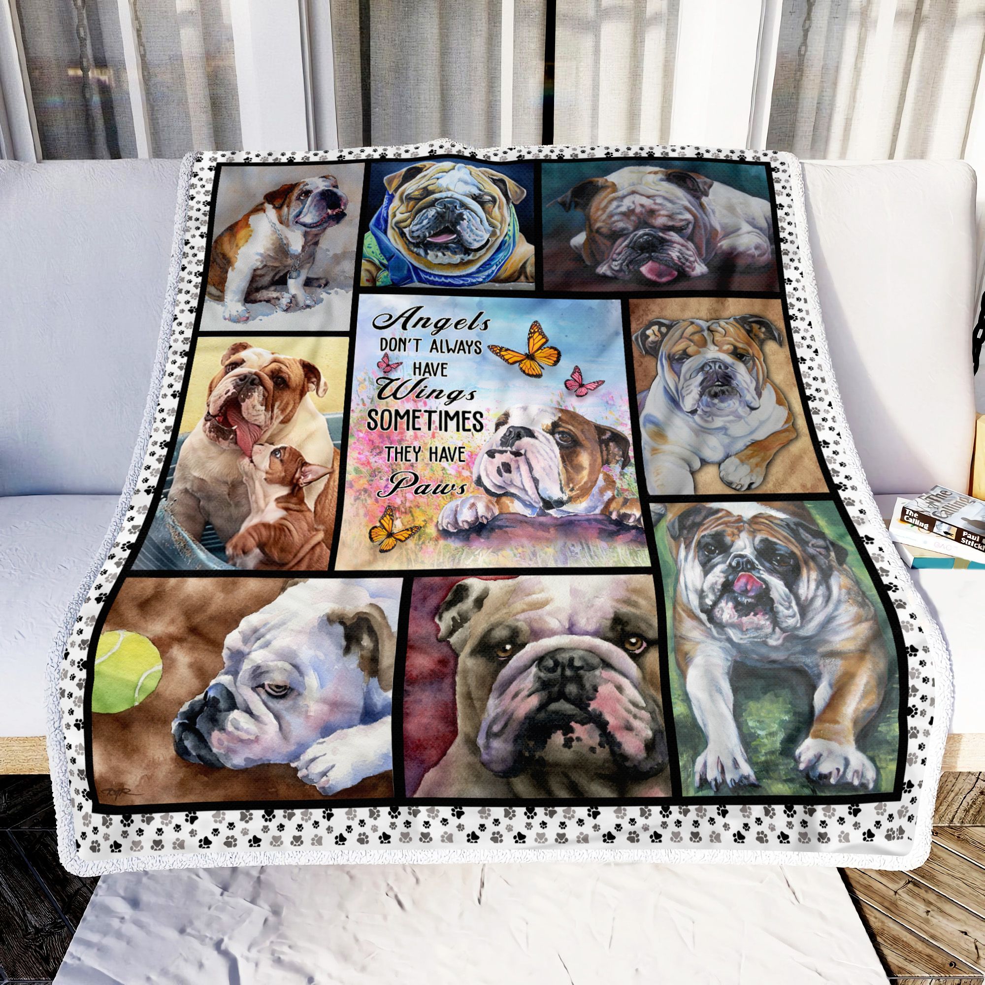 Bulldog Angel Do Not Always Have Wings Sometimes They Have Paws Fleece Blanket