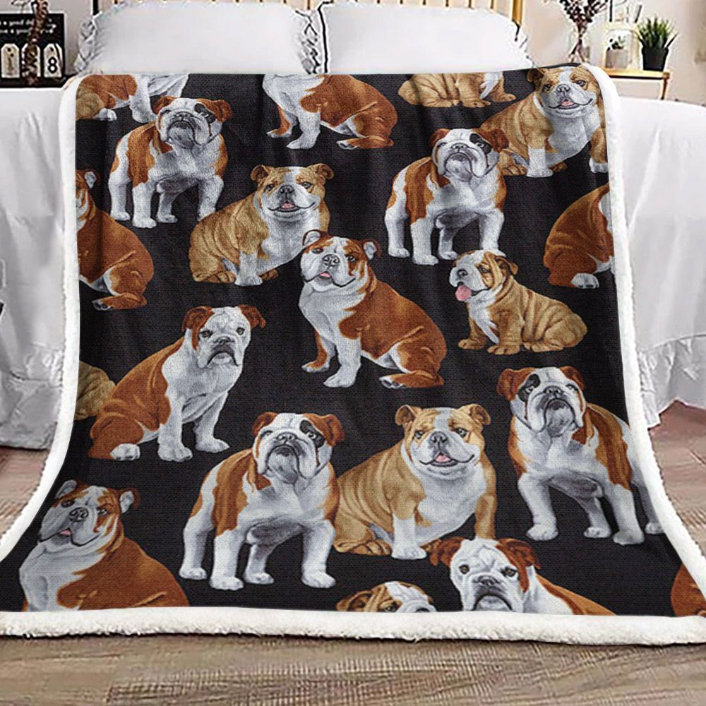 Bulldog Sherpa Fleece Blanket