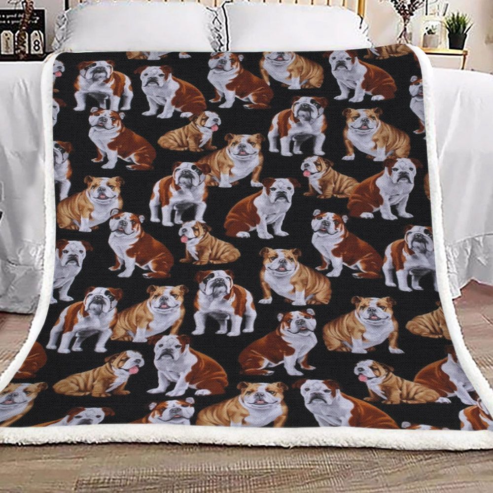Bulldog Sherpa Fleece Blanket