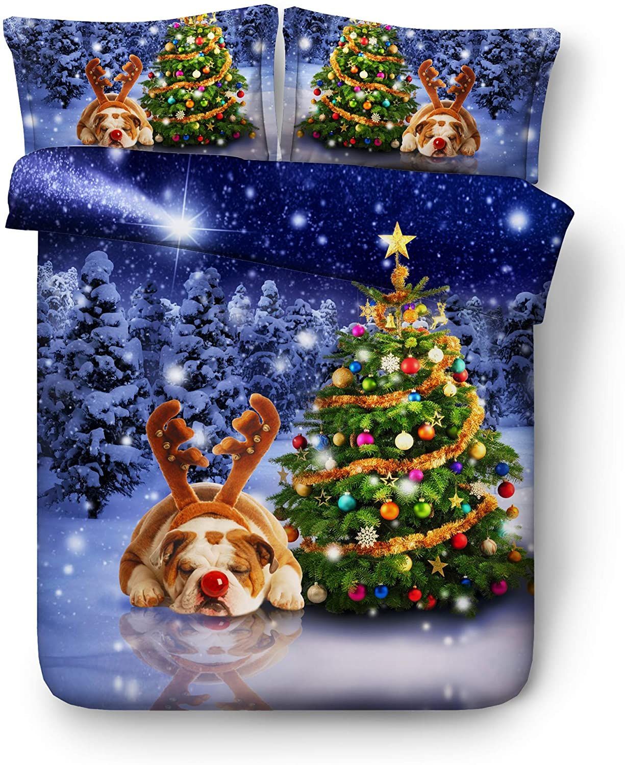 Bulldog Christmas Bedding Set