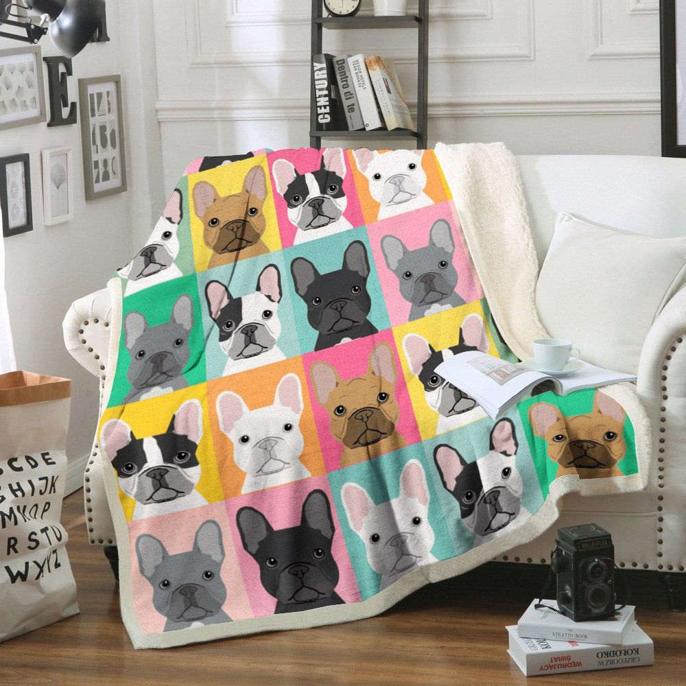 Bulldog Sherpa Fleece Blanket