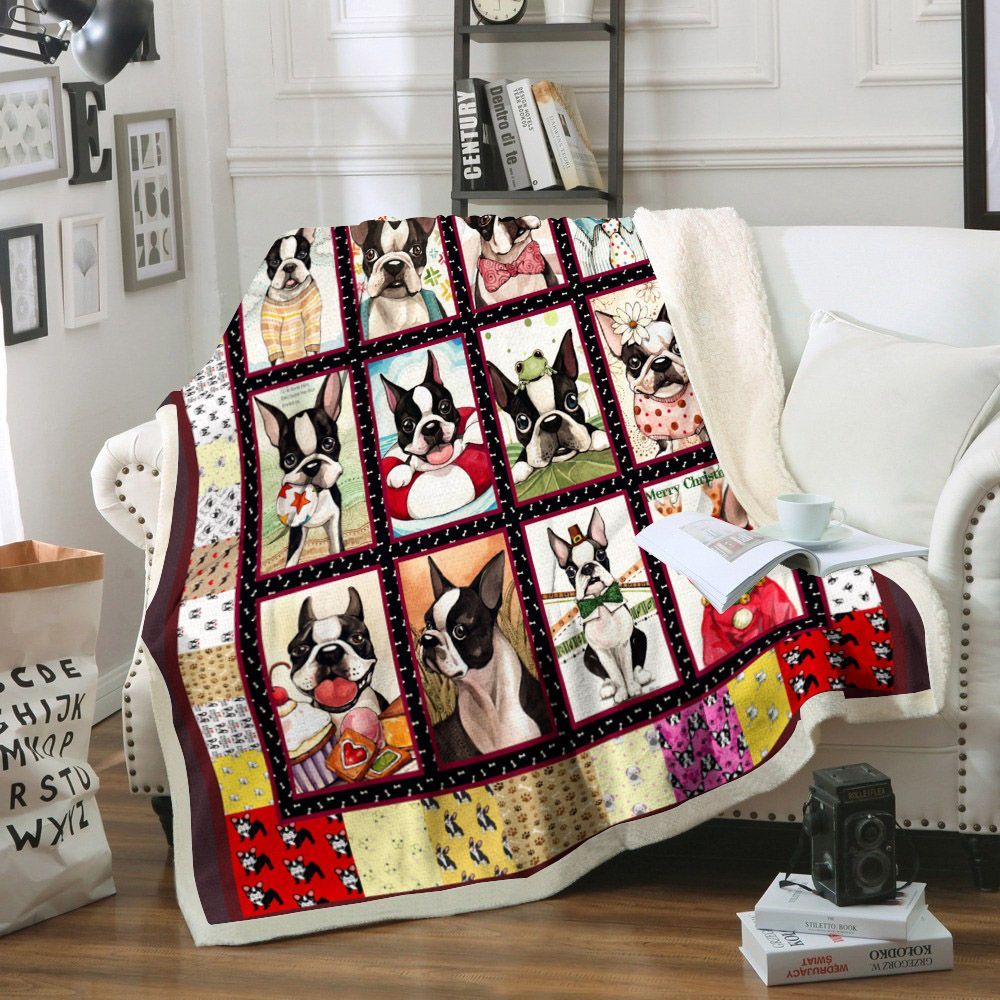 Bulldog Sherpa Fleece Blanket