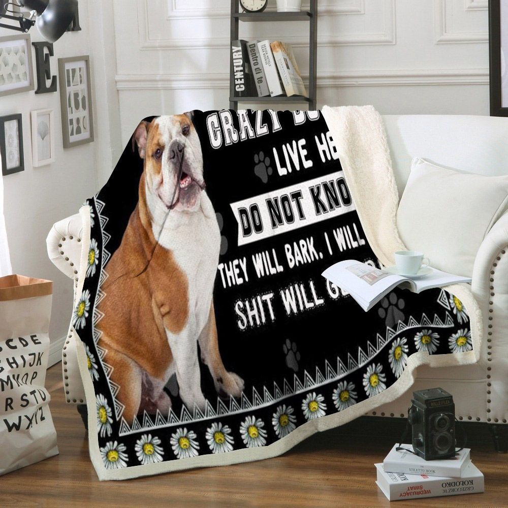 Bulldog Sherpa Fleece Blanket