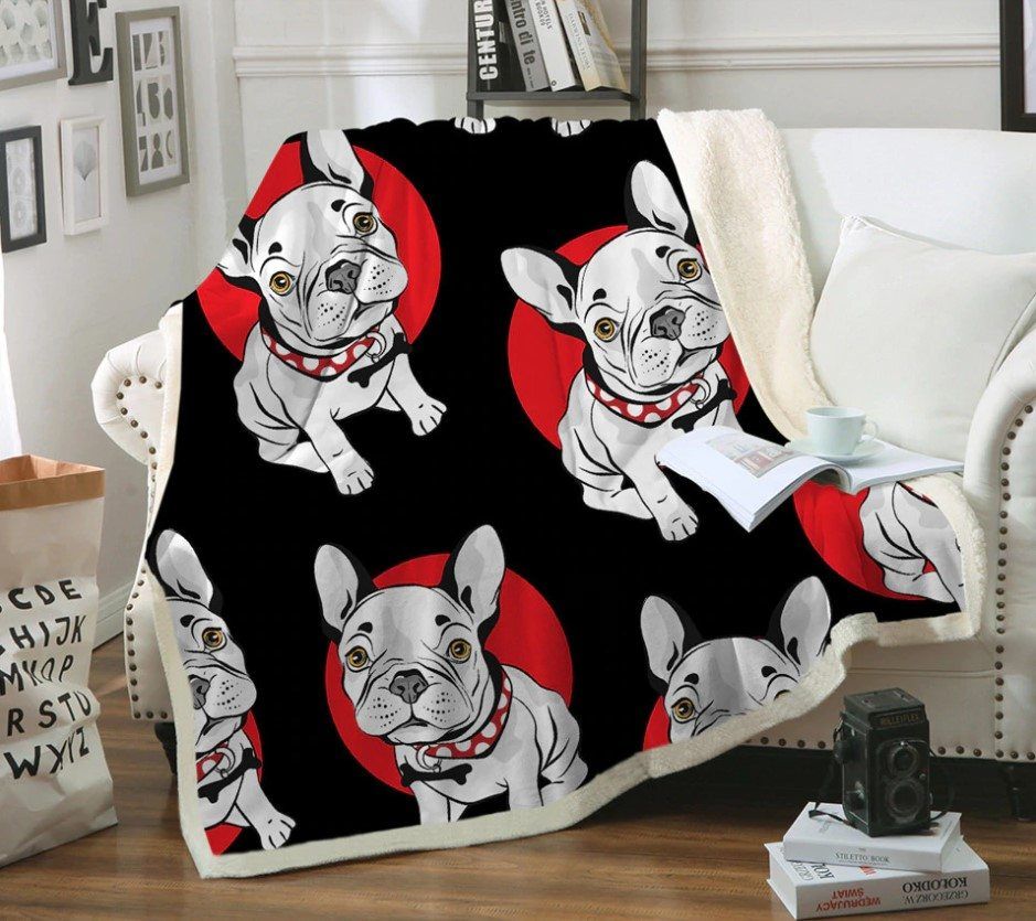 Bulldog Sherpa Fleece Blanket