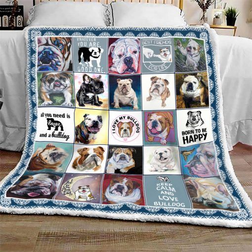 Bulldog Sherpa Fleece Blanket
