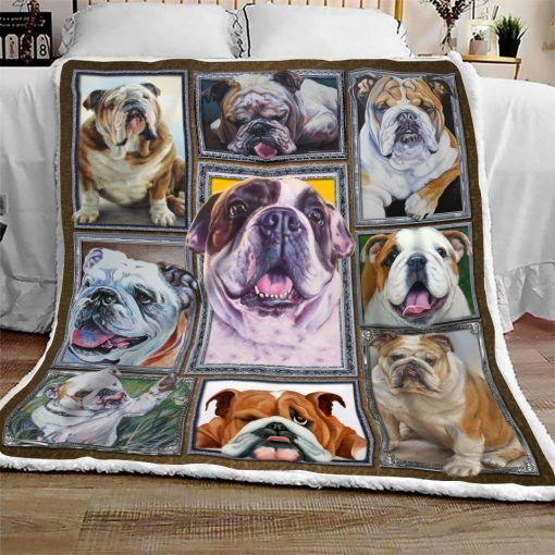 Bulldog Sherpa Fleece Blanket