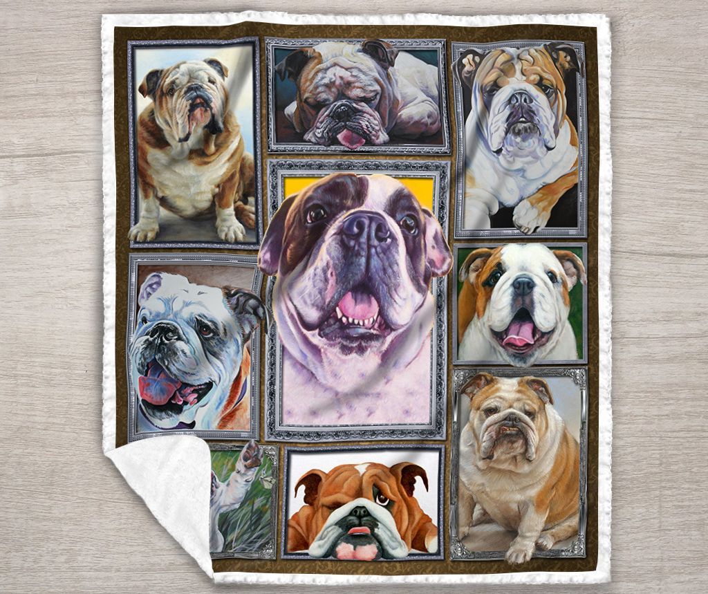 Bulldog Sherpa Fleece Blanket