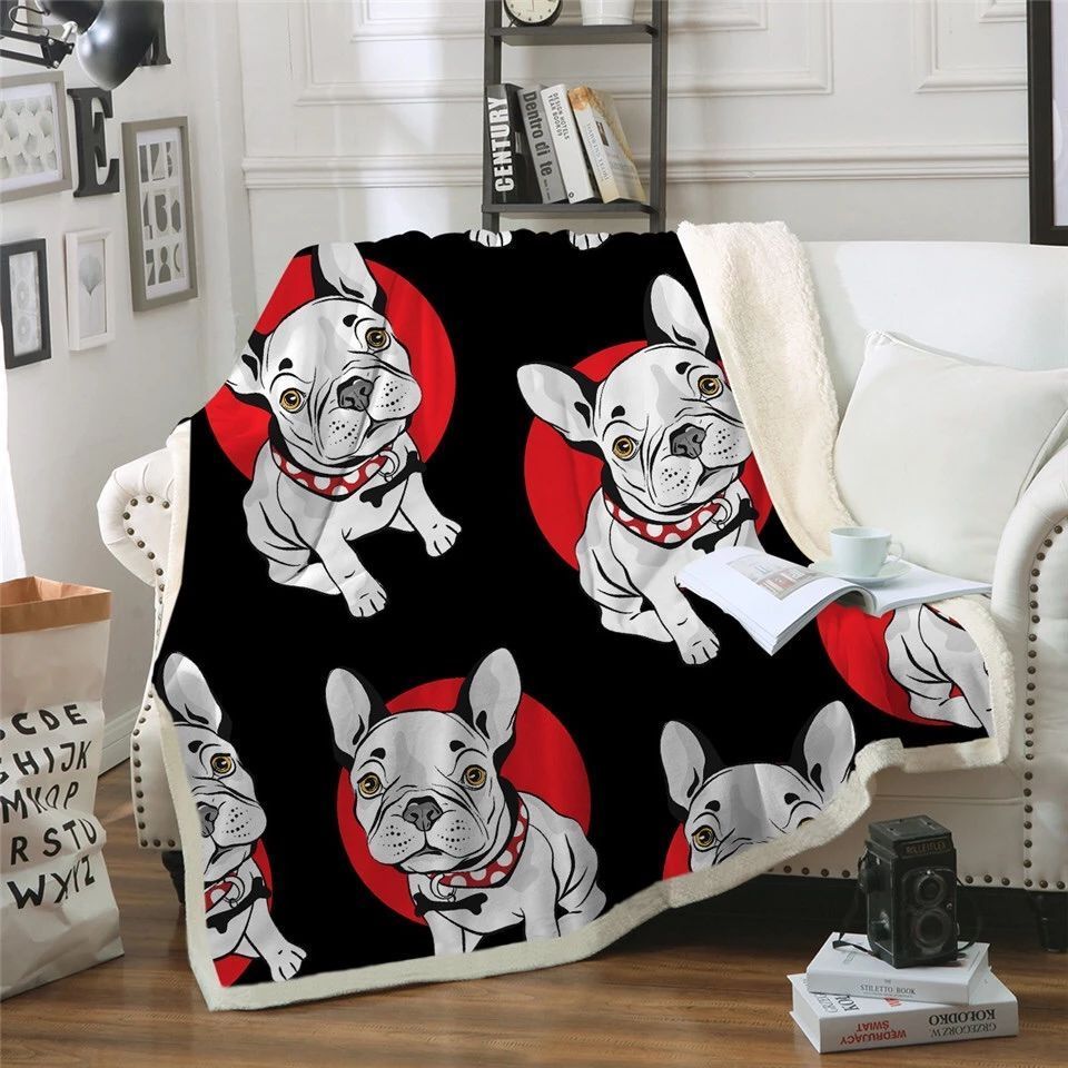 Bulldog Sherpa Fleece Blanket