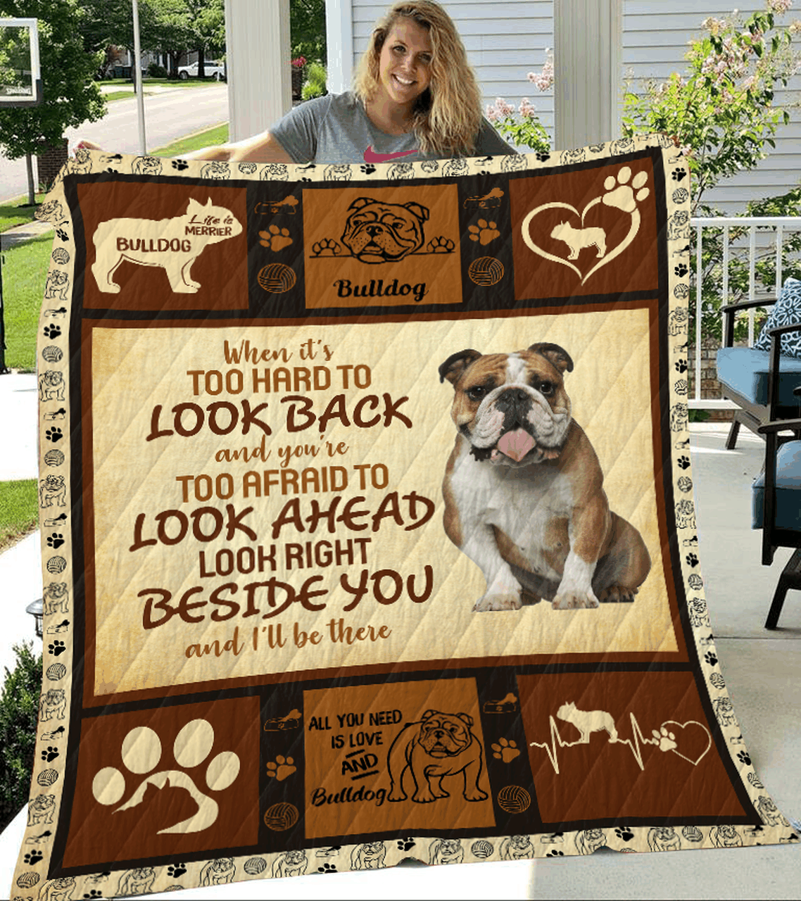 Bulldog Sherpa Fleece Blanket