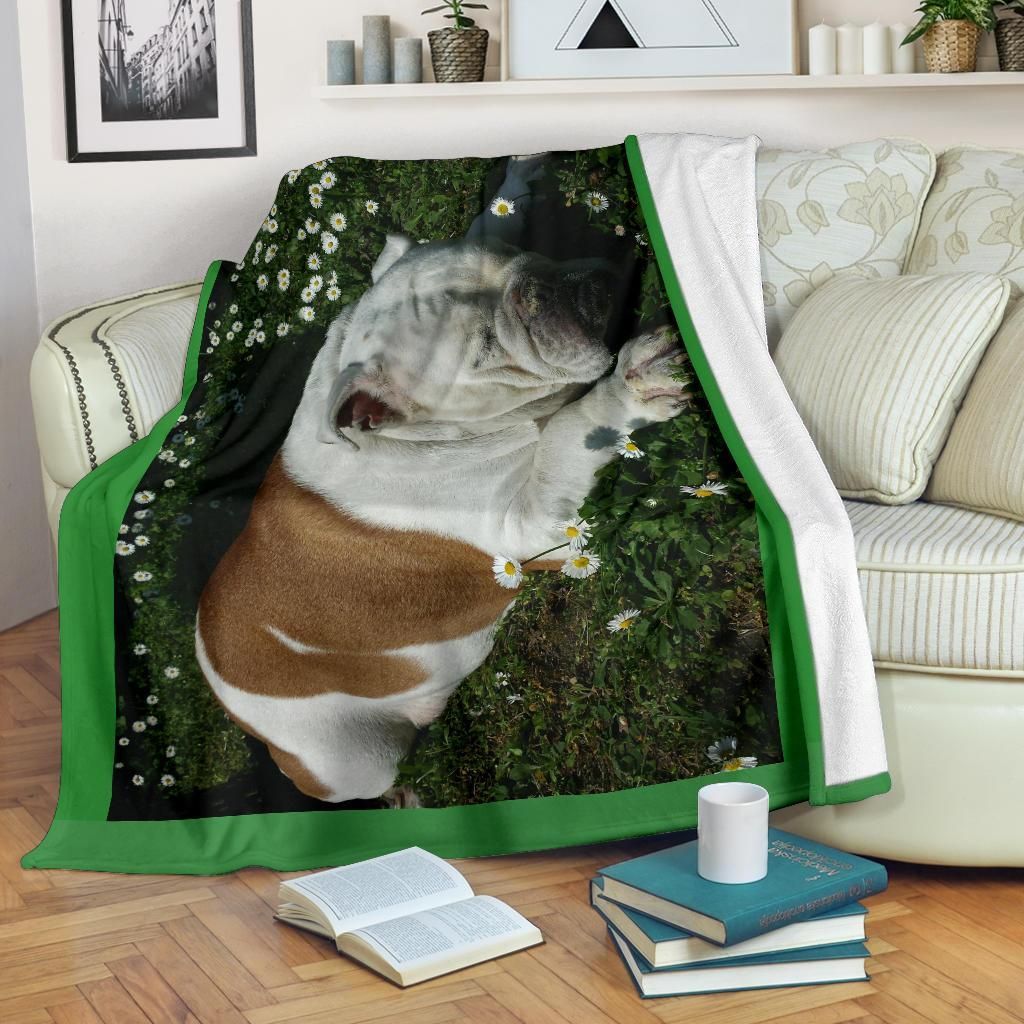 Bulldog Sherpa Fleece Blanket