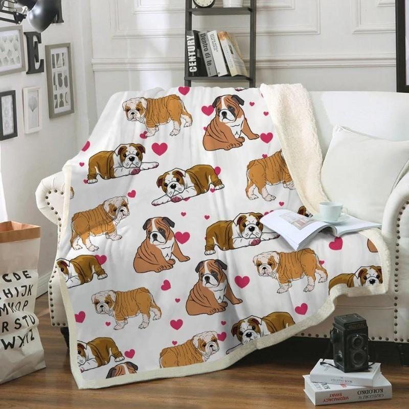 Bulldog Sherpa Fleece Blanket