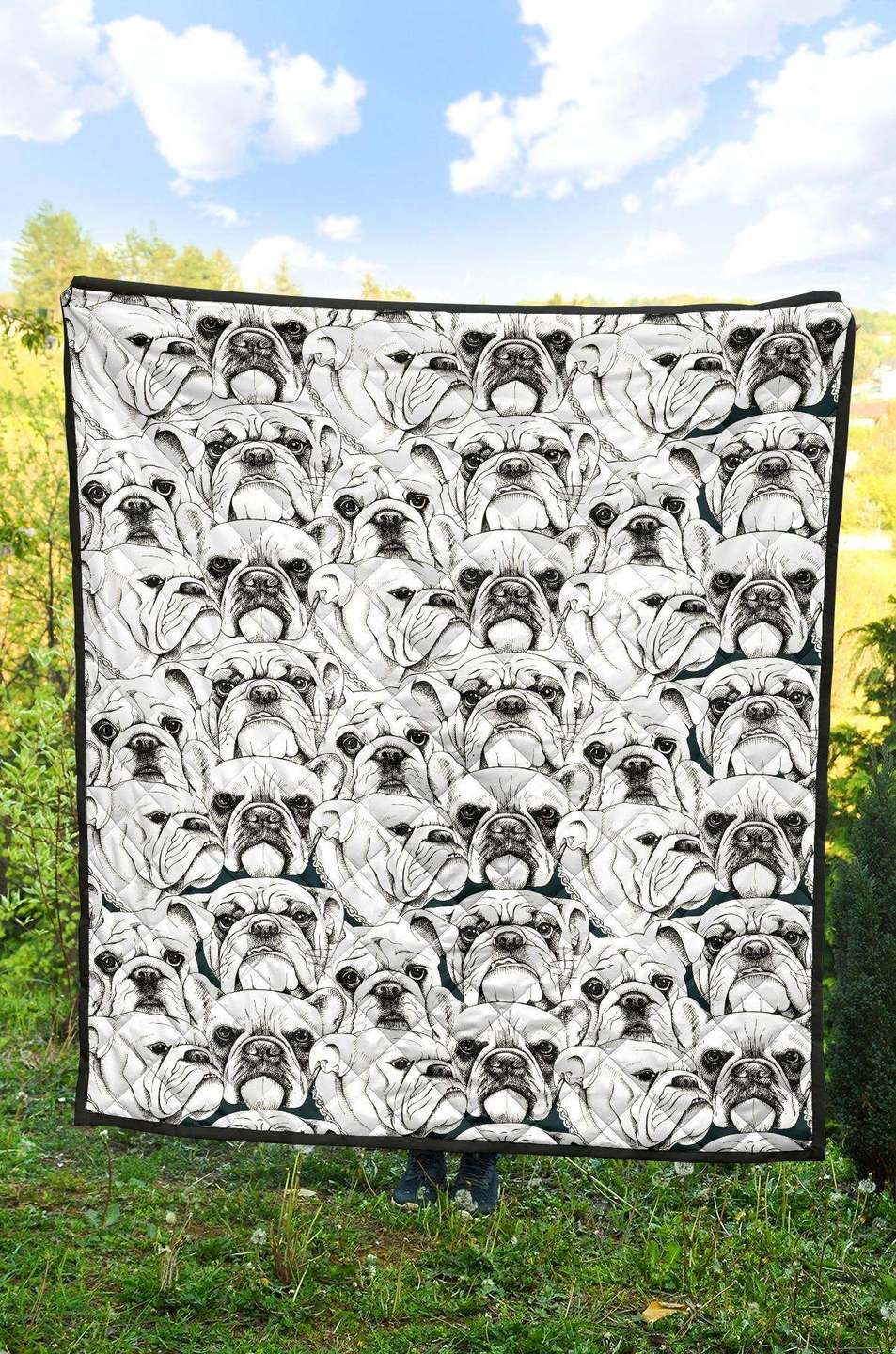 Bulldog Sherpa Fleece Blanket
