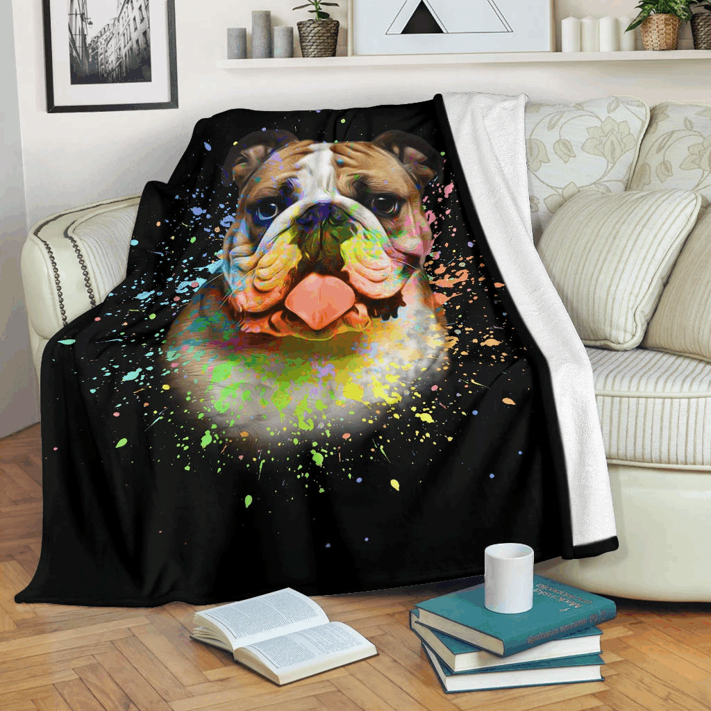 Bulldog Sherpa Fleece Blanket