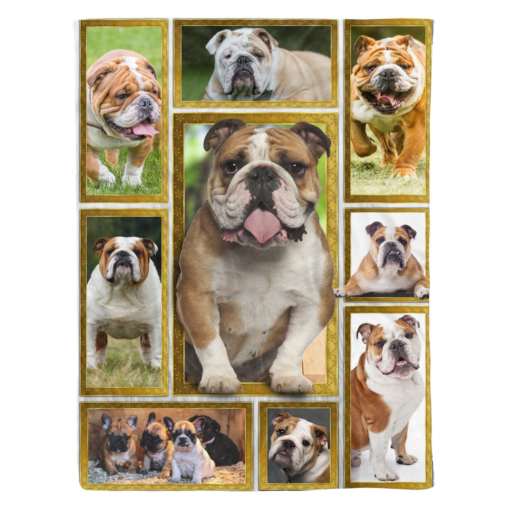 Bulldog Sherpa Fleece Blanket
