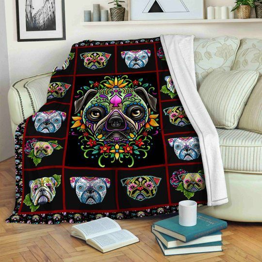 Bulldog Sherpa Fleece Blanket