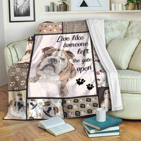 Bulldog Sherpa Fleece Blanket