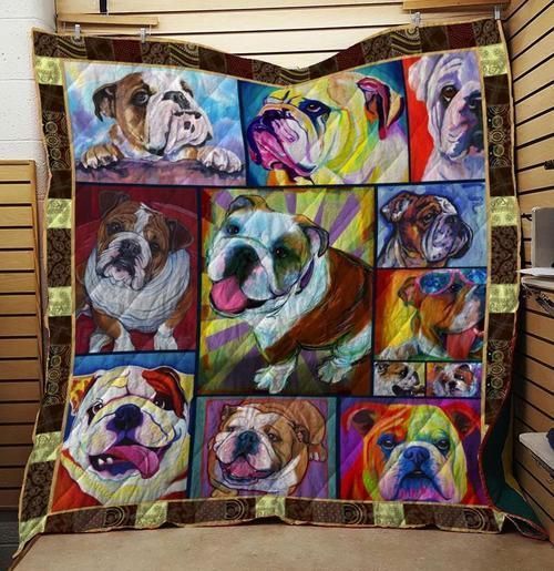 Bulldog Colorful Bulldogs GS-CL-DT2906 Quilt Blanket