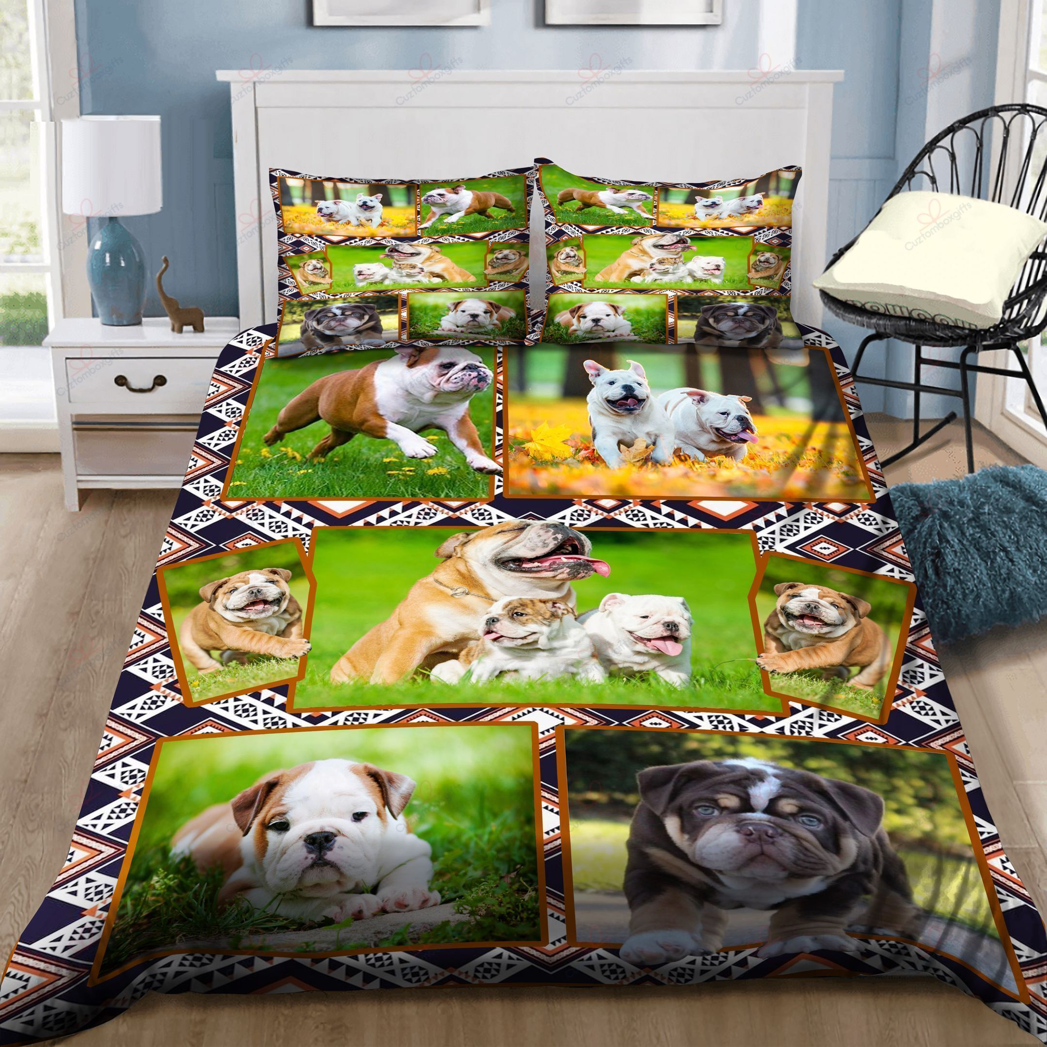 Bulldog Cute Printed Bedding Set