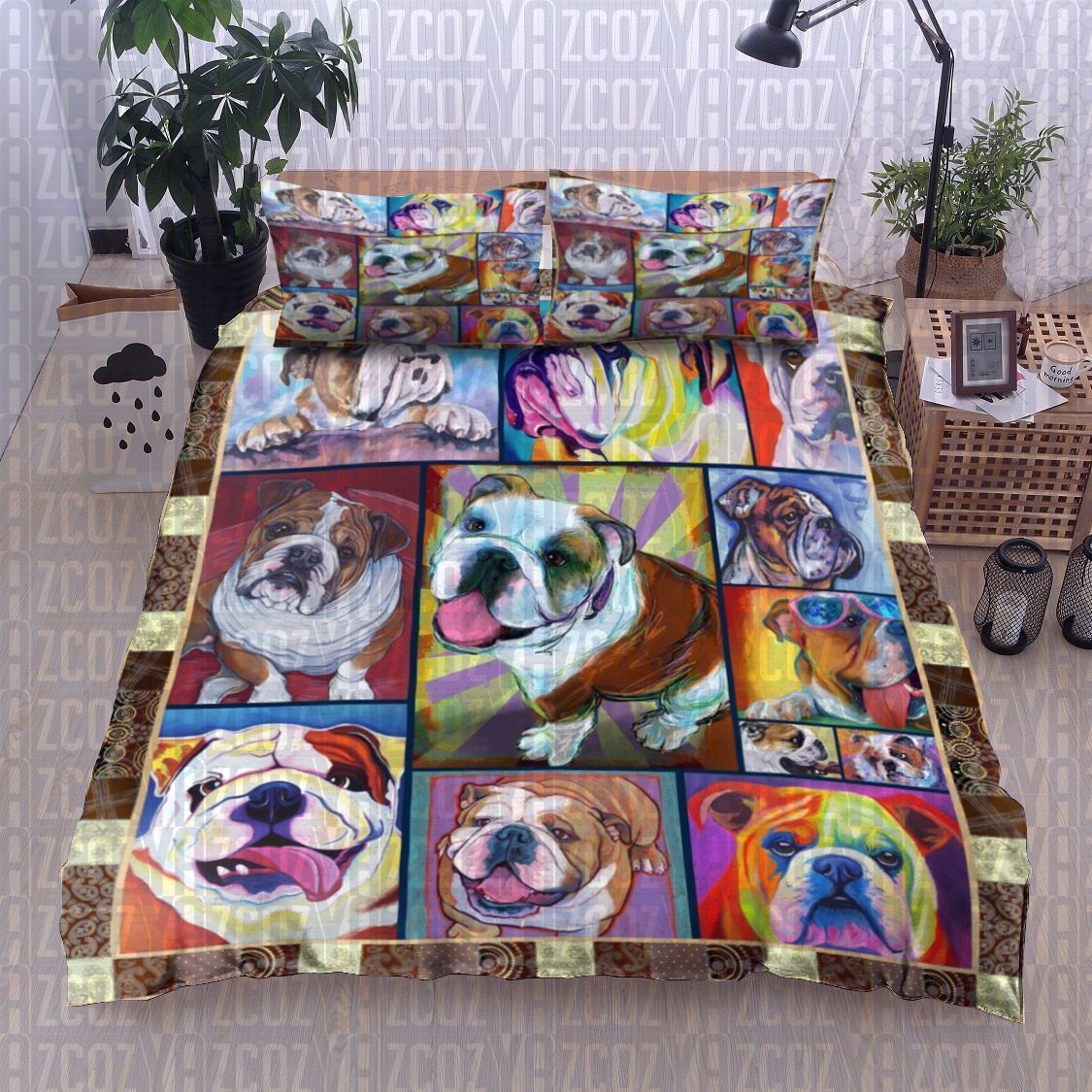 Bulldog Dog Bedding Set
