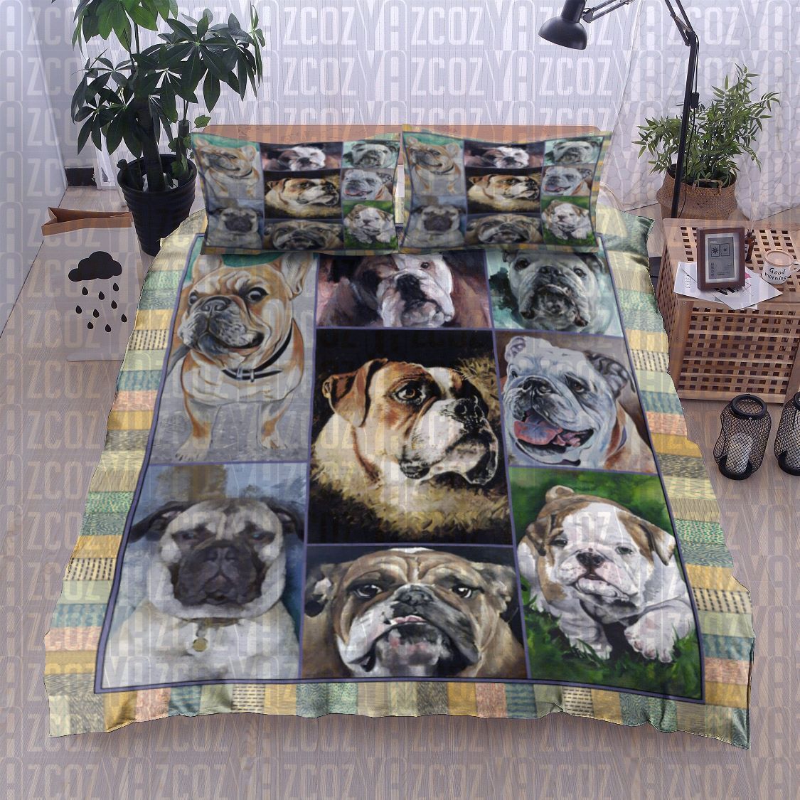 Bulldog Dog Bedding Set