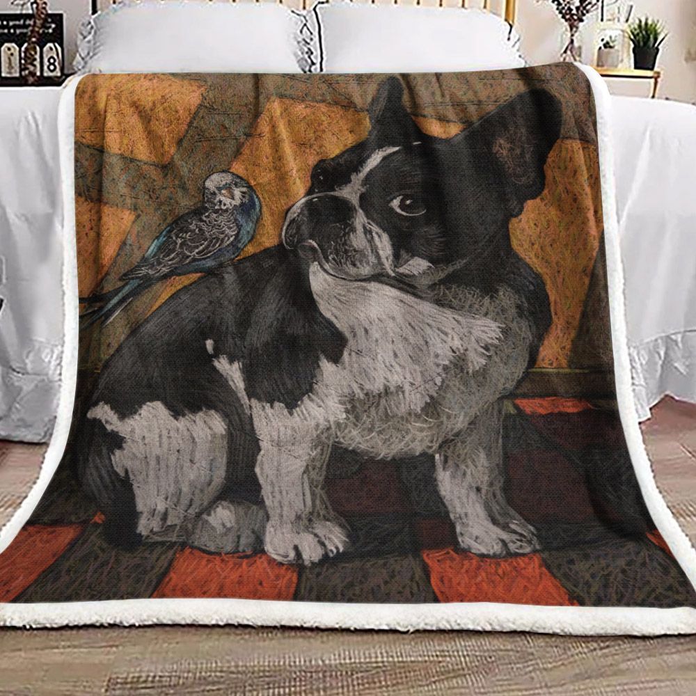 Bulldog Sherpa Fleece Blanket