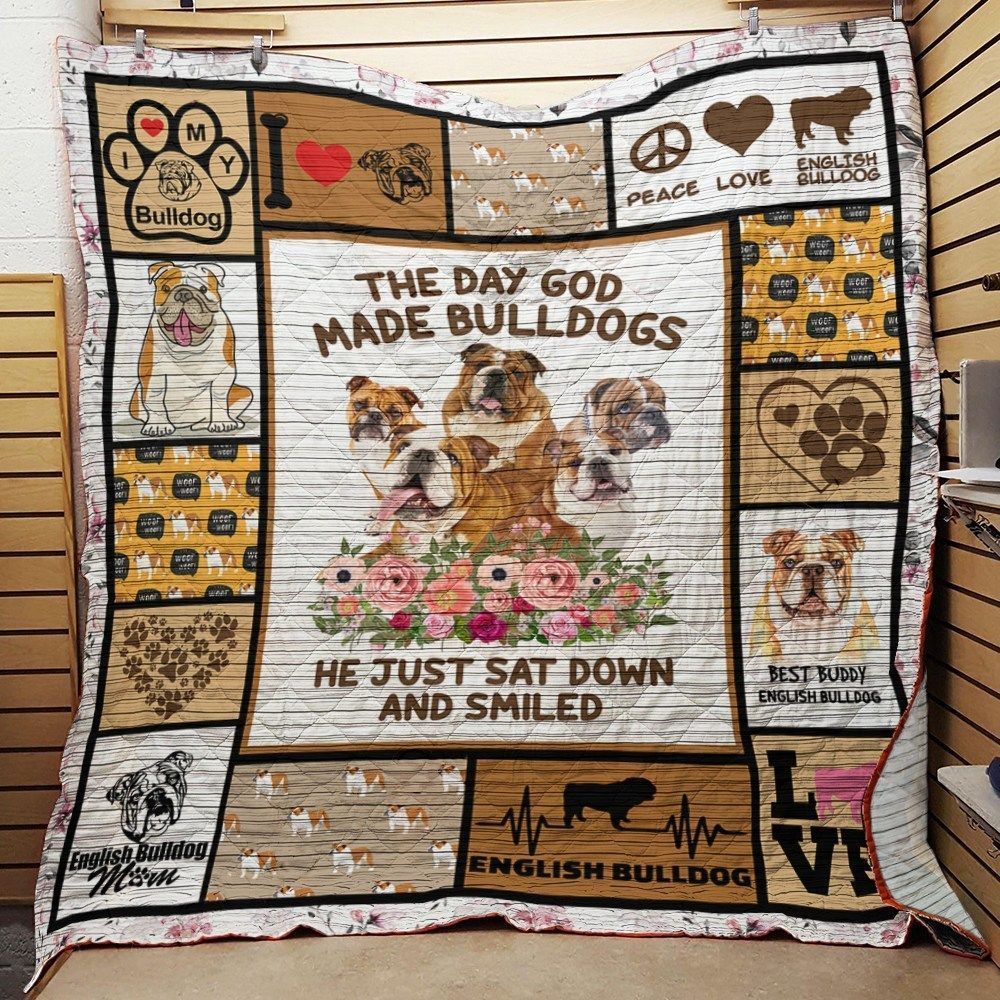 Bulldog God Made Bulldog GS-CL-DT0107 Quilt Blanket