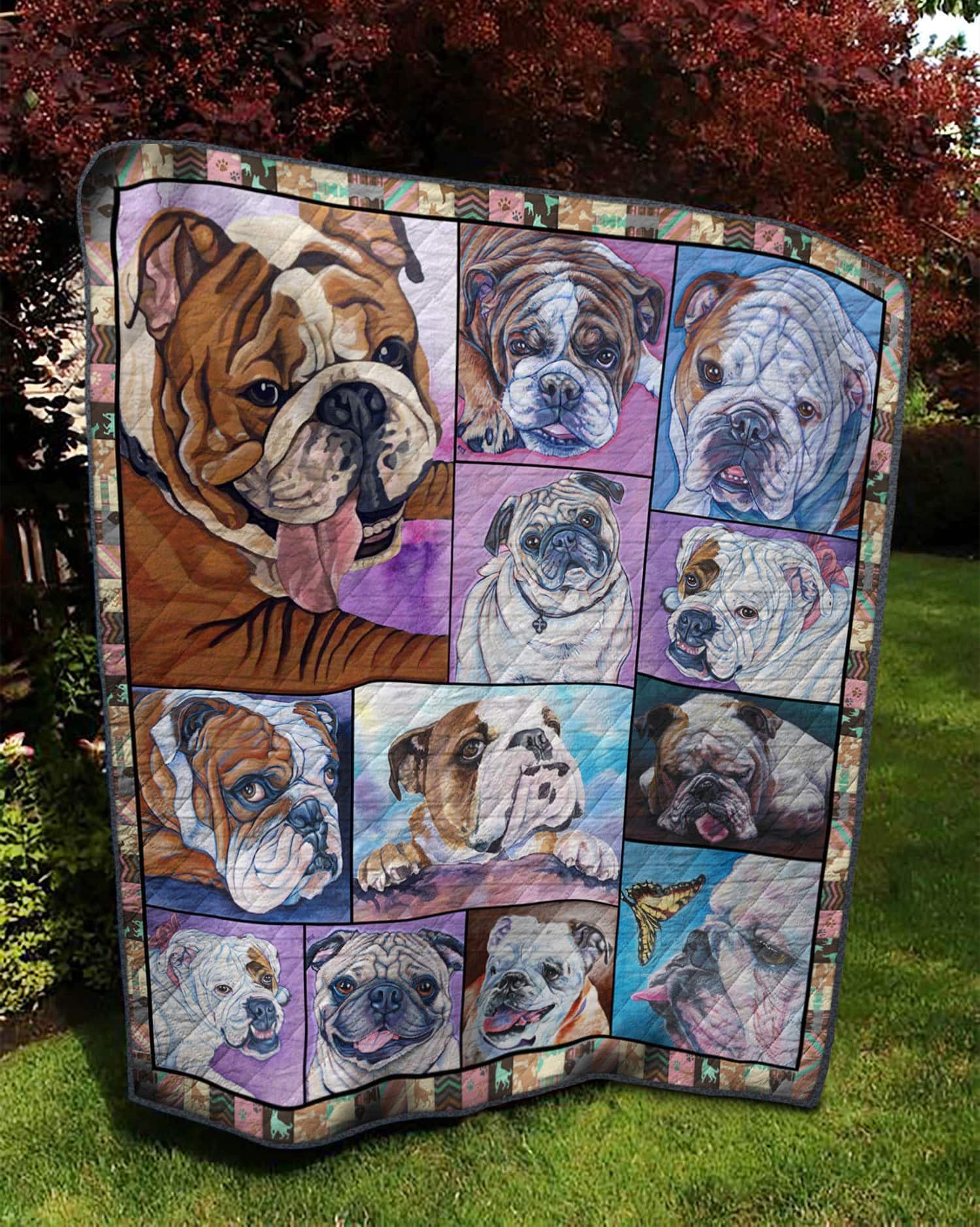 Bulldog Have A Cute Bulldog Quilt Blanket DHC3112689TD