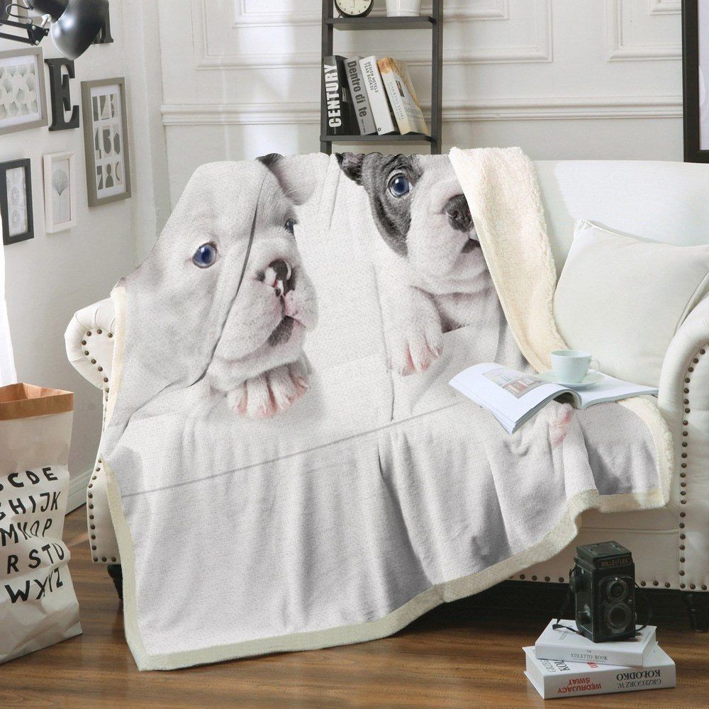 Bulldog Sherpa Fleece Blanket