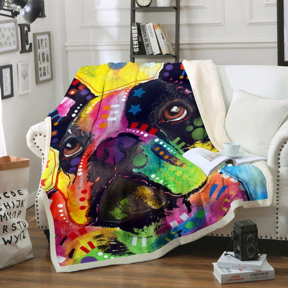 Bulldog Sherpa Fleece Blanket