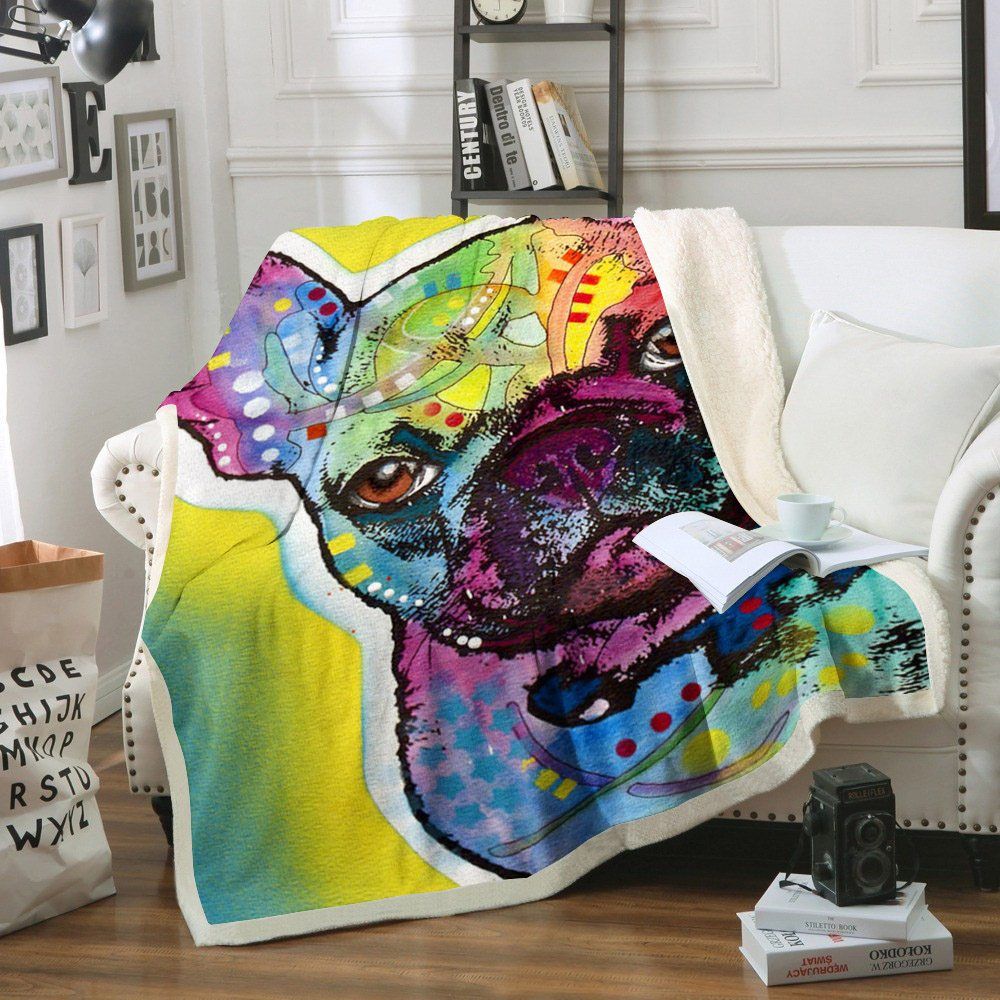 Bulldog Sherpa Fleece Blanket