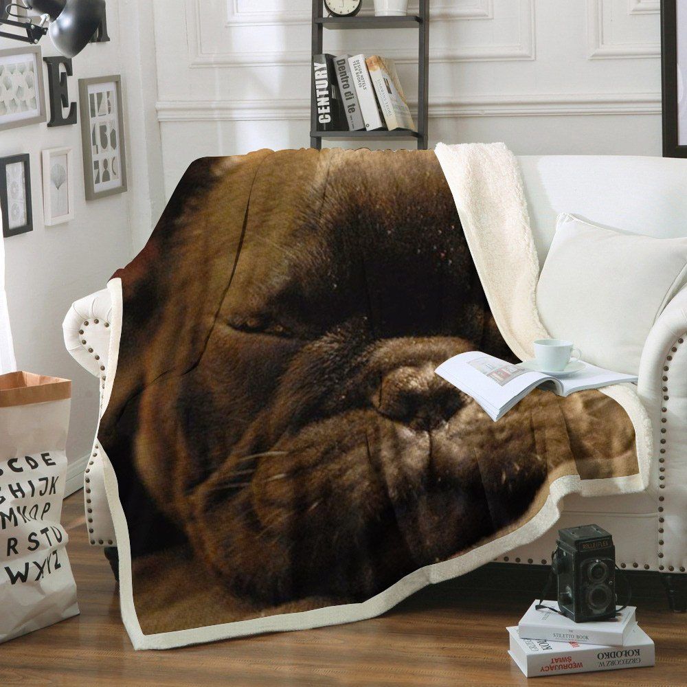 Bulldog Sherpa Fleece Blanket