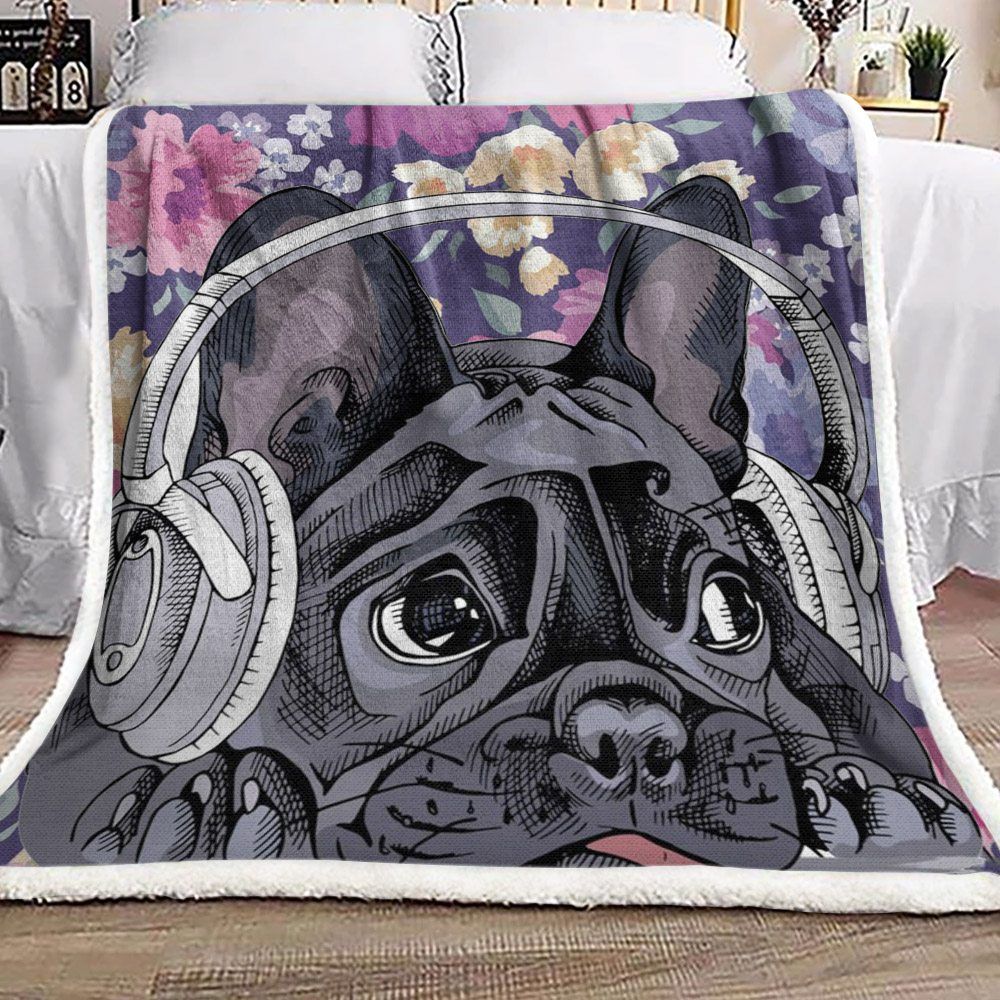 Bulldog Sherpa Fleece Blanket