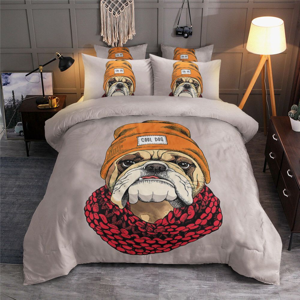 Bulldog In A Hipster Hat Bedding Set