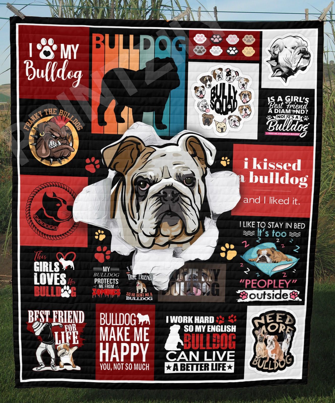 Bulldog Like This Bl Quilt Blanket DHC020120907TD