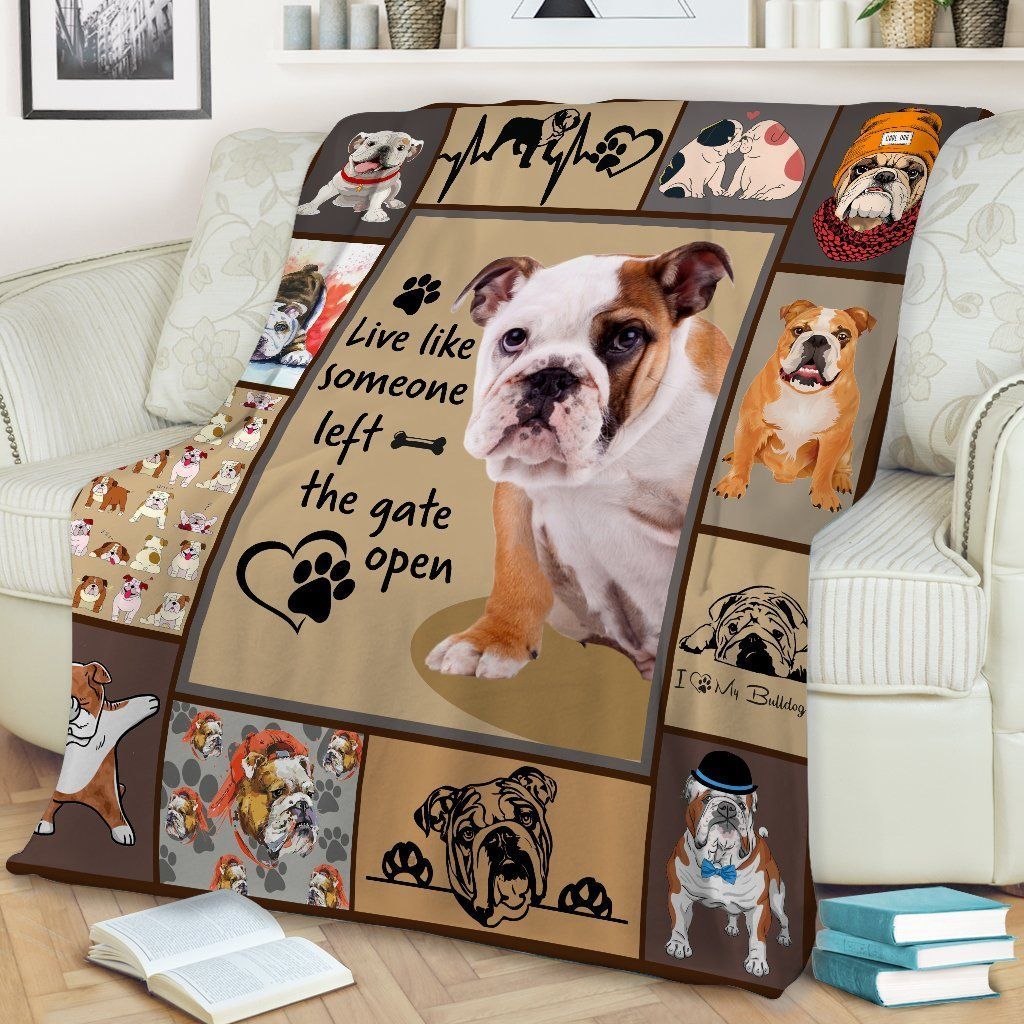 Bulldog Live Like Sherpa Fleece Blanket