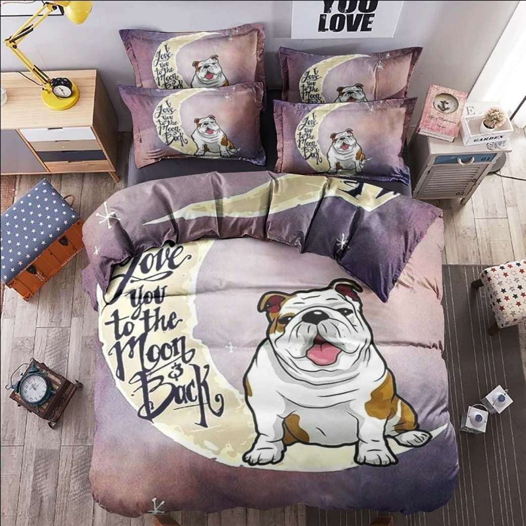Bulldog Love Moon Bedding Set