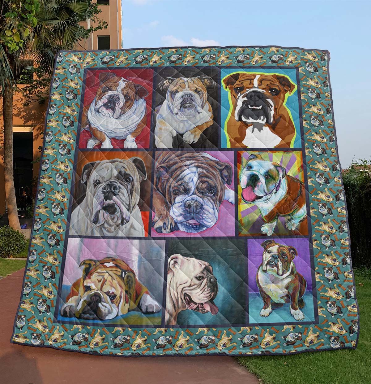 Bulldog Lovely Bulldog Faces Quilt Blanket DHC31121014TD