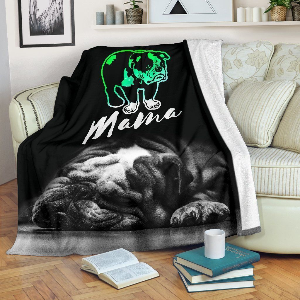 Bulldog Mama Sherpa Fleece Blanket