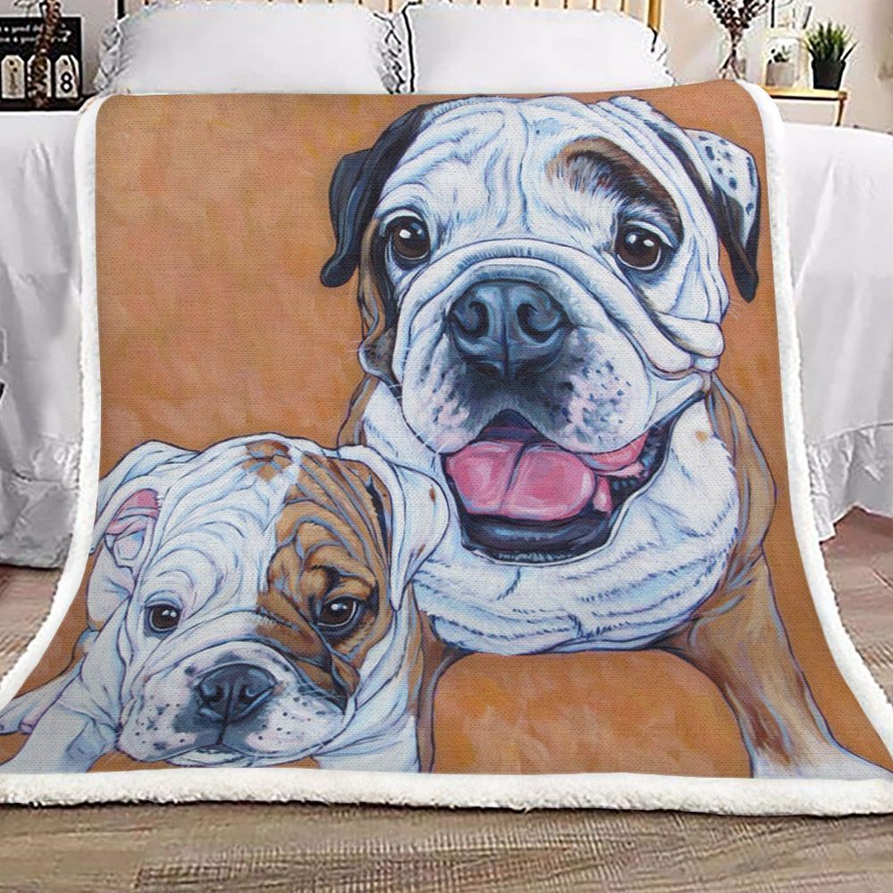 Bulldog Sherpa Fleece Blanket